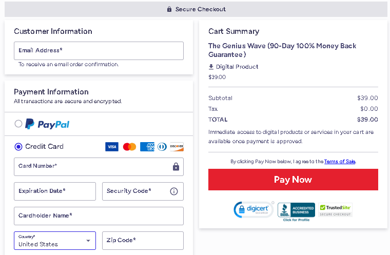 Billionaire Brain Wave  order 